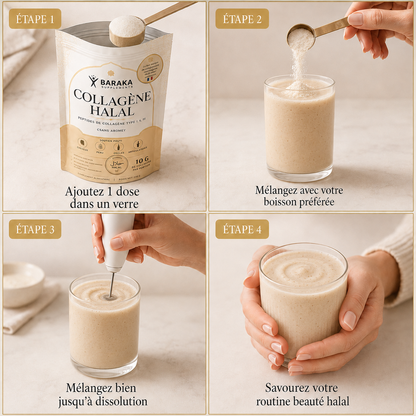 Collagène Halal Premium – Peau Éclatante, Cheveux Fortifiés, Ongles Renforcés