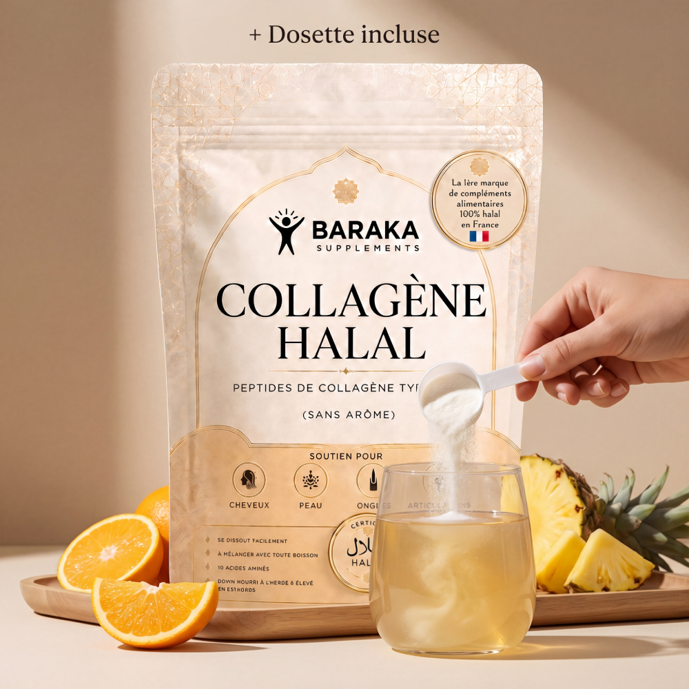Collagène Halal Premium – Peau Éclatante, Cheveux Fortifiés, Ongles Renforcés